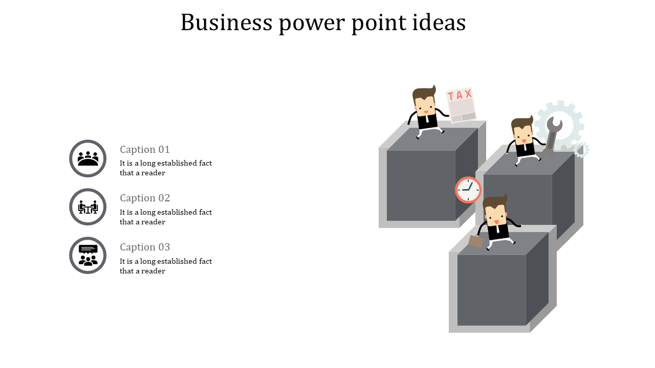 Stunning Business PowerPoint Ideas In Grey Color Slide